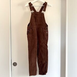 Kids Brown Corduroy Overalls